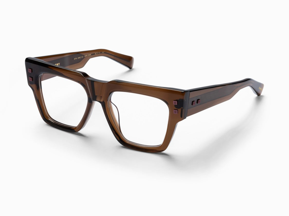 Balmain Brown B - Army Translucent Acetate Oversized Square Sunglasses