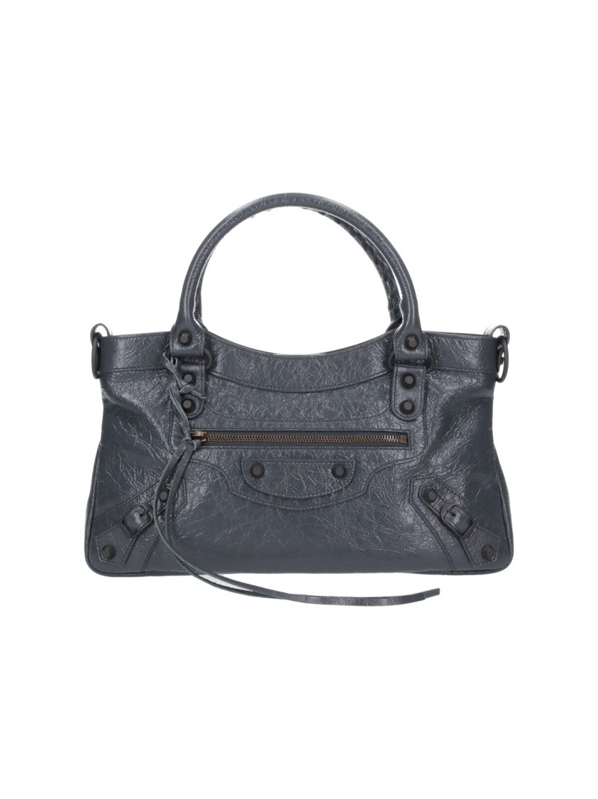 Balenciaga Grey Soft Lamb Leather Le City First Shoulder Bag
