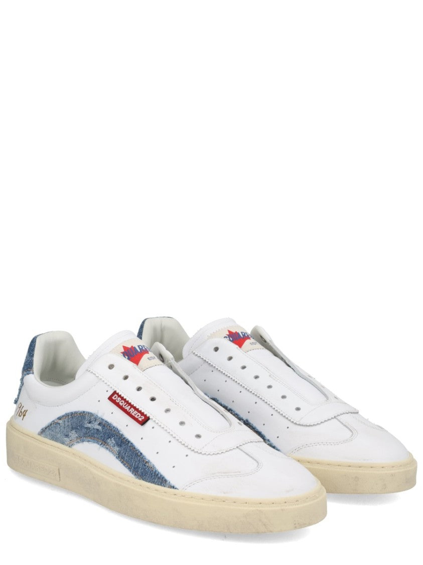 Dsquared2 Rider Leather Denim Accents Sneakers