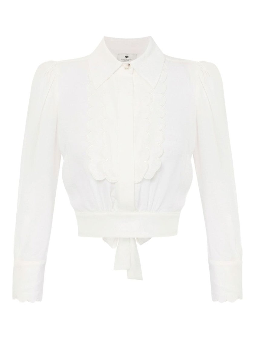 Elisabetta Franchi Elegant White Shirt With Rear Tie
