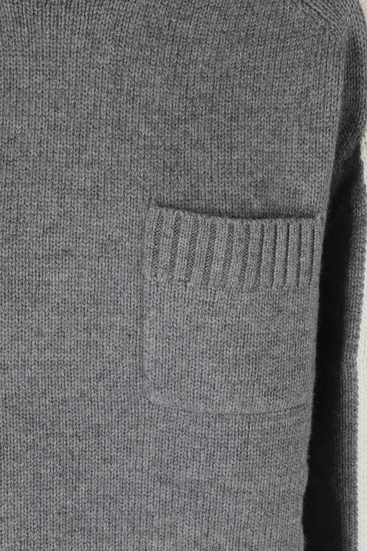Semi Couture Color-Block Knit Sweater With High Neckline And Ribbed Trim