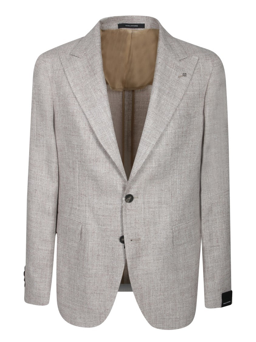 Tagliatore Tailored Beige Blazer With Silk-Linen Blend