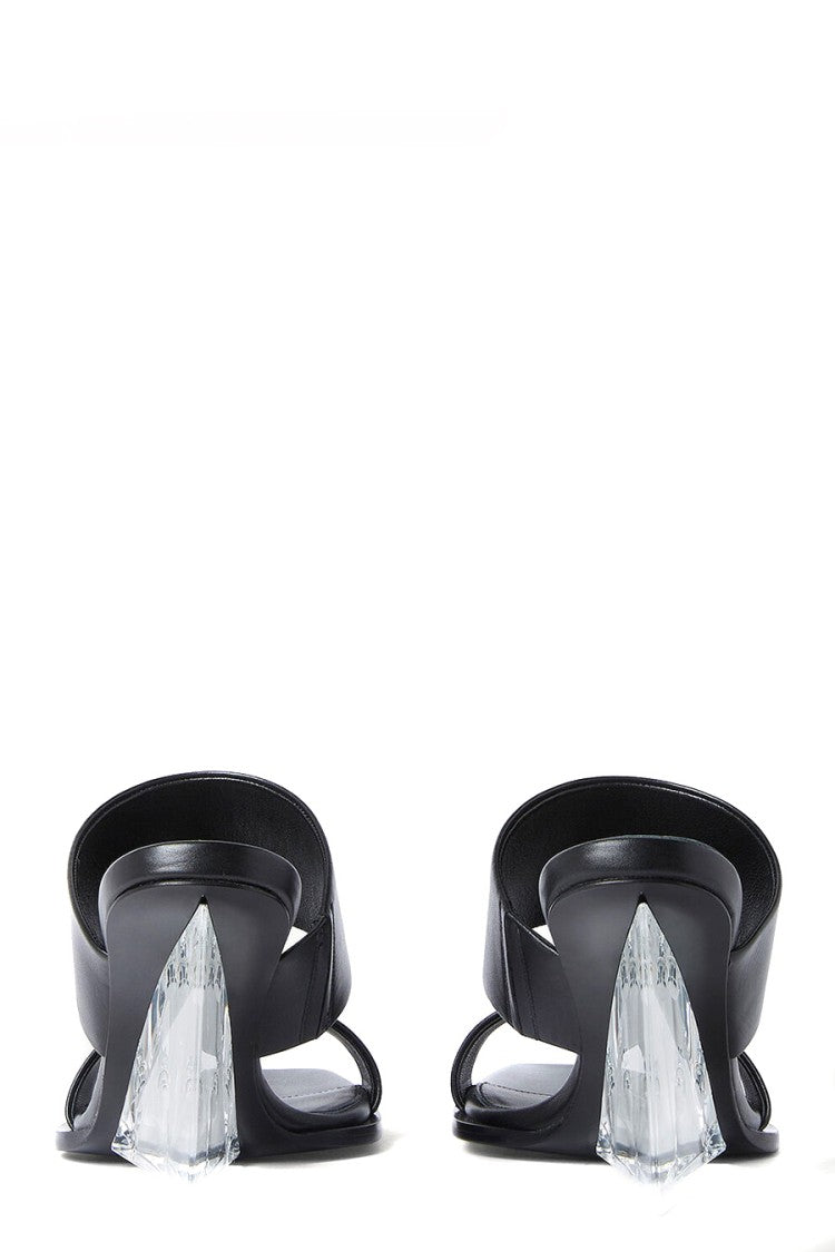 Alexander Mcqueen Black Calf Leather Sandals