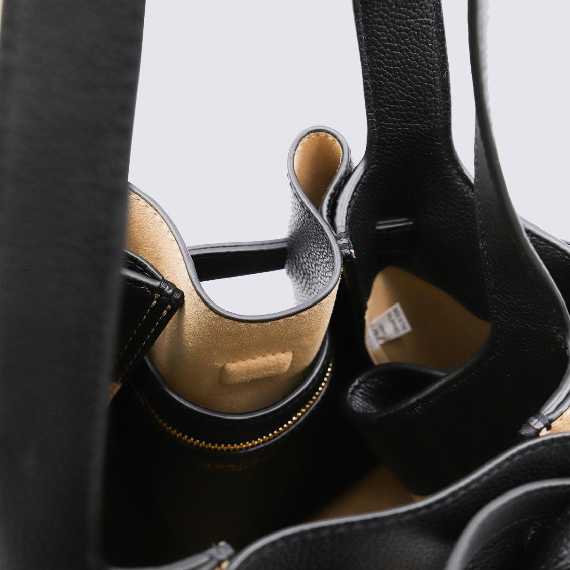Tory Burch Structured Black Tote Bag With Gold-Tone Detail