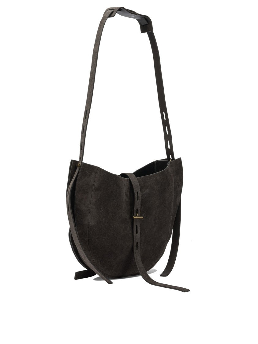 Minobossi Crescent-Shaped Crossbody Bag In Soft Calfskin