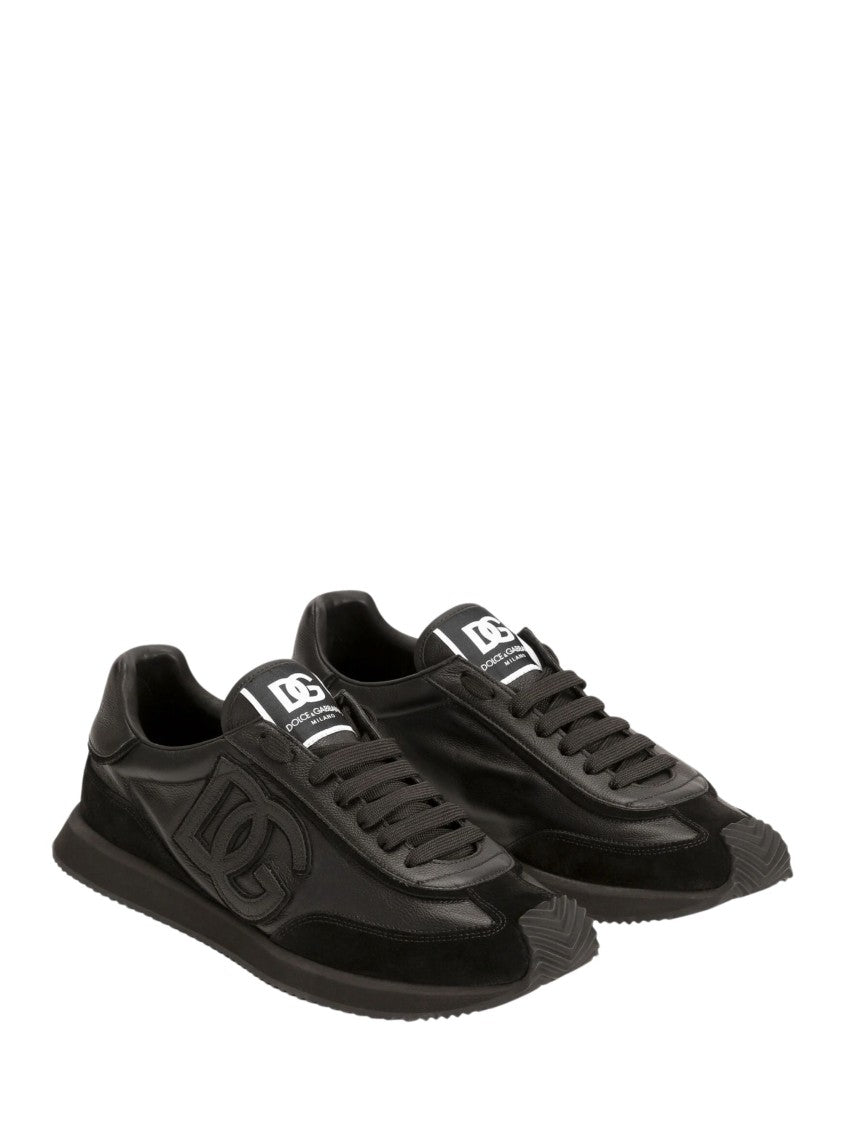 Dolce & Gabbana Black Dg Cushion Suede Sneakers