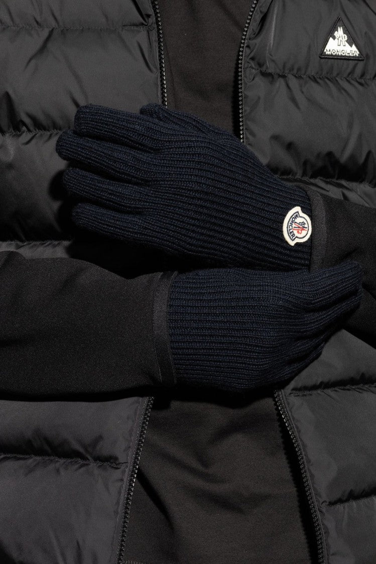 Moncler Ribbed Texture Knitted Gloves