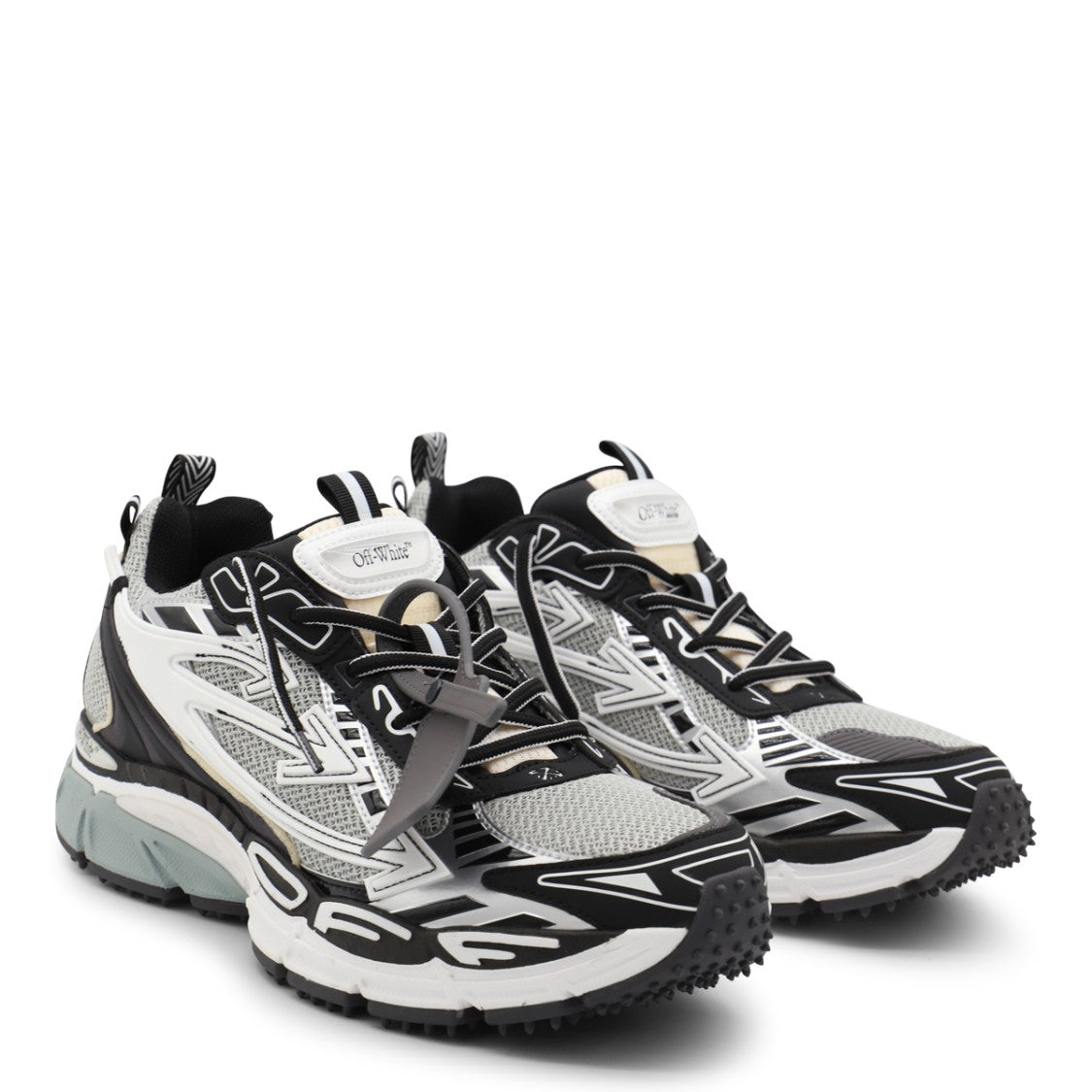 Off-White Layered Grey And Black Be Right Back Sneakers