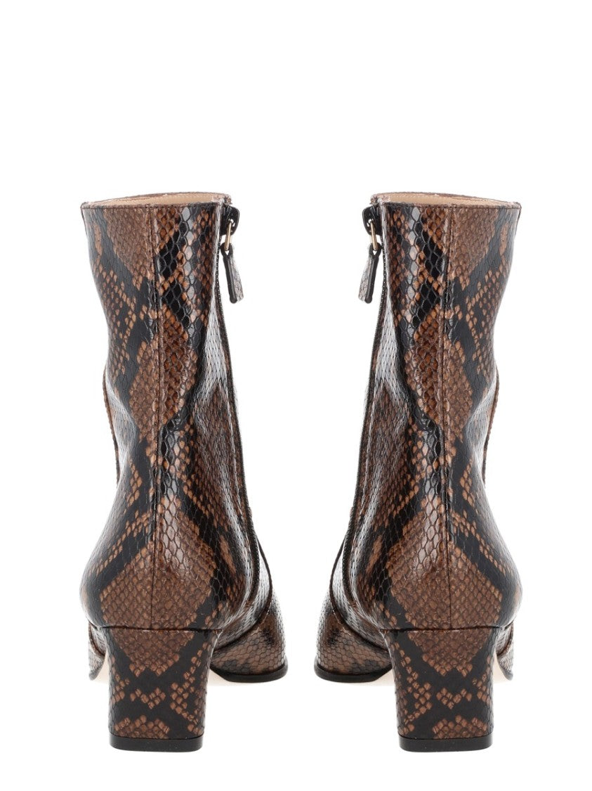 Stuart Weitzman Stassi Zipper Snakeskin Ankle Boots