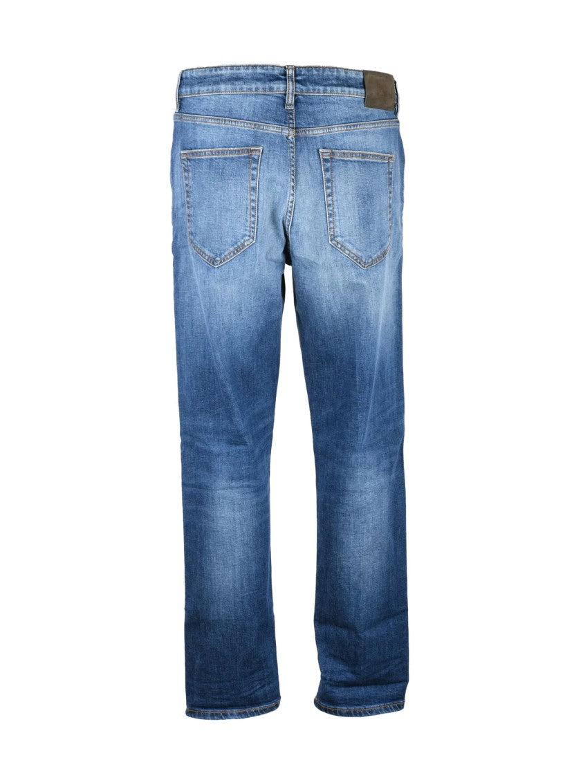 Pt Torino Blue Medium Blue Five-Pocket Stretch Denim Jeans