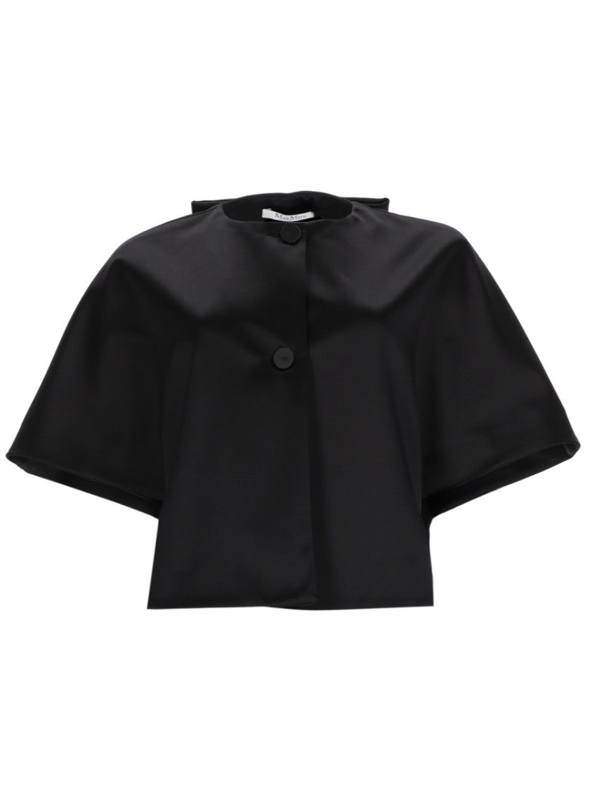 Max Mara Omelia Cropped Bow Satin Cape