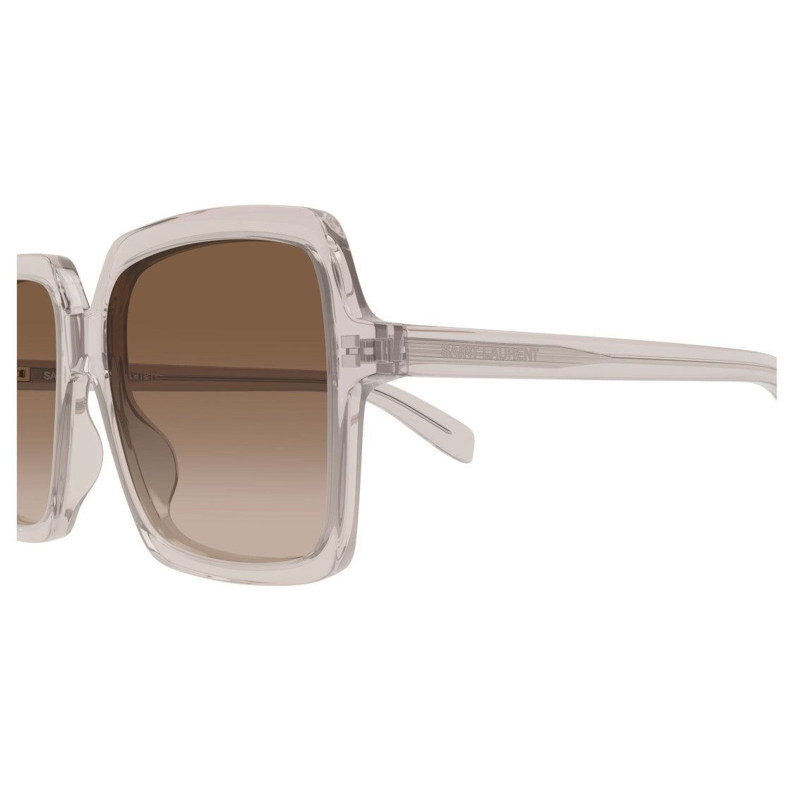 Saint Laurent Oversized Square Sunglasses In Translucent Recycled Acetate