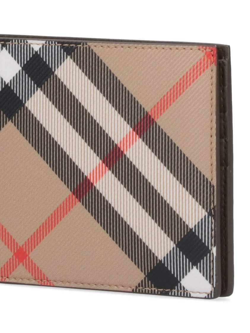 Burberry Check' Bi-Fold Wallet – Beige