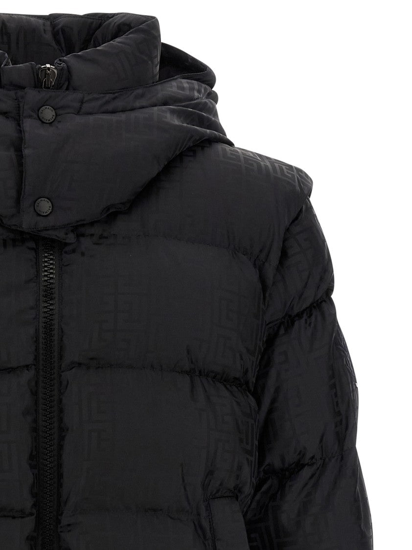 Balmain 'Monogram Pb Labirinto' Down Jacket