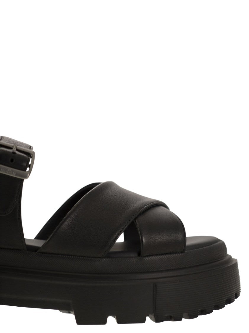 Hogan Leather Sandal With Midsole