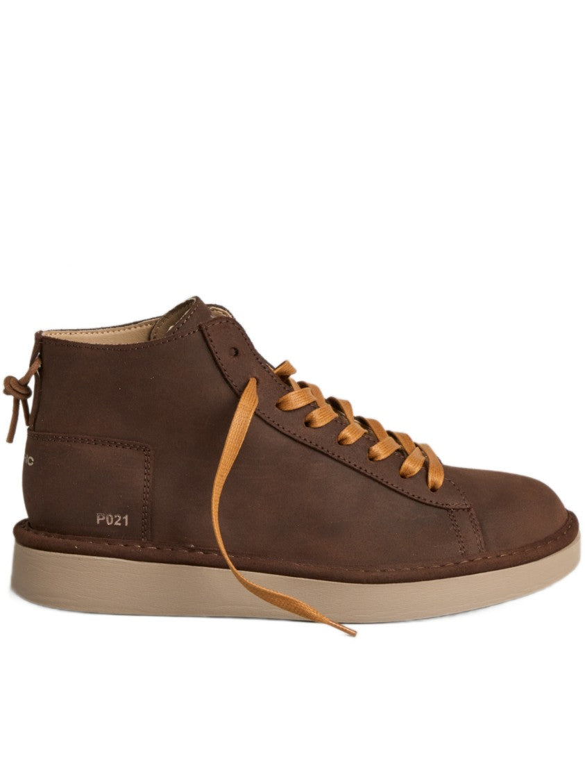 Panchic Mid-Top Sneakers In Rich Brown Suede With Minimalist Design