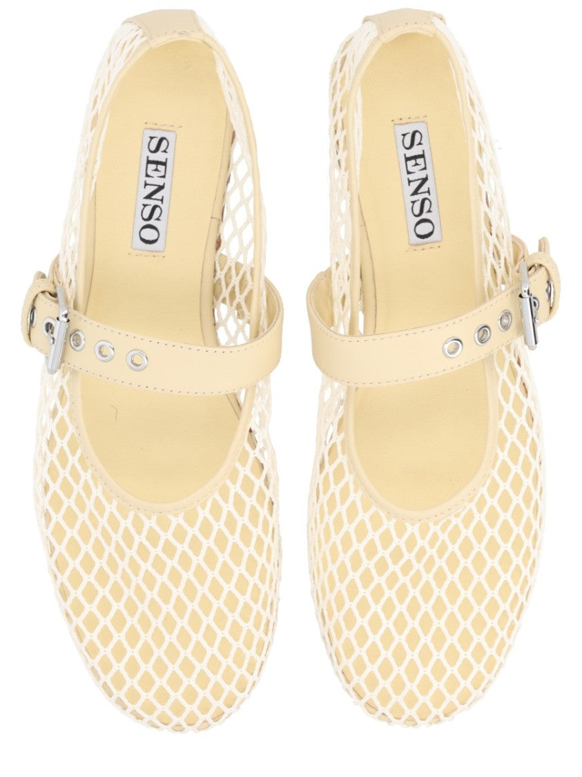 Senso Mesh Transparent Silver Buckle Flats