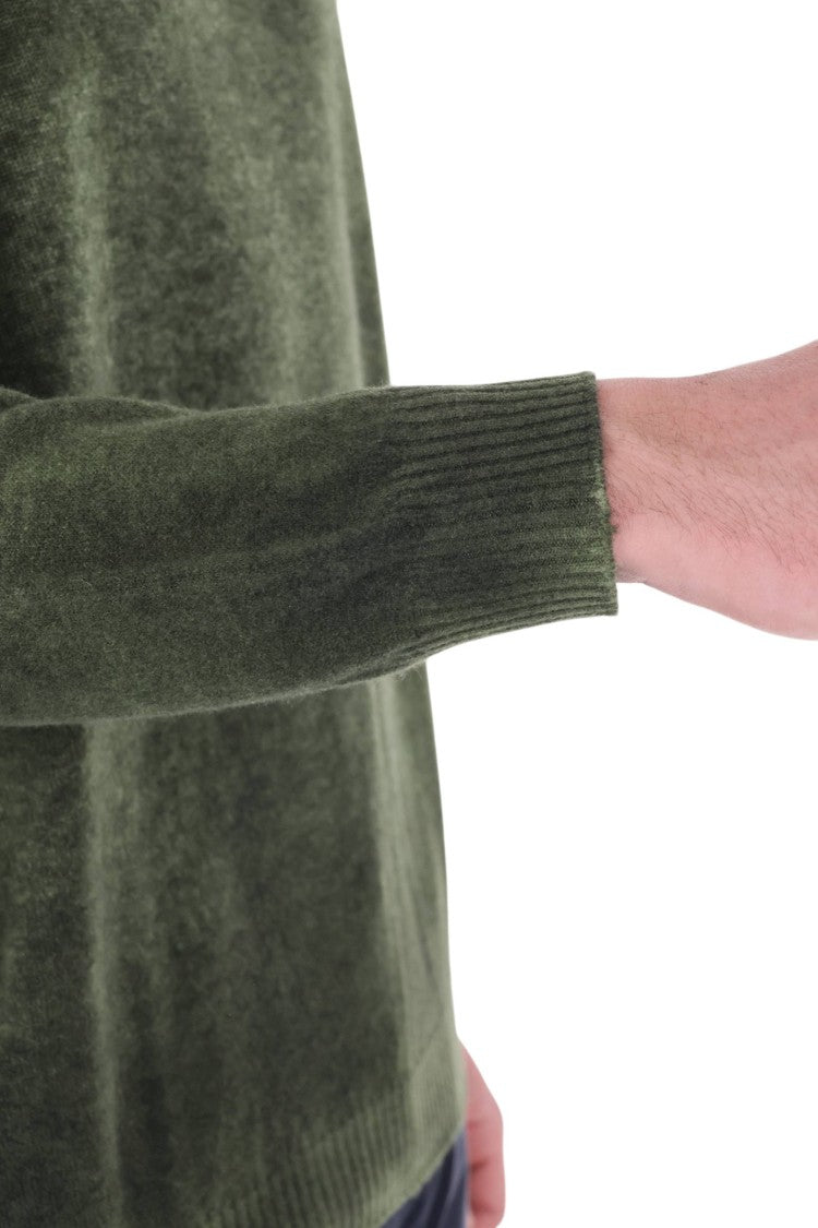 Avant Toi Blue Reversible Cashmere Crewneck Sweater