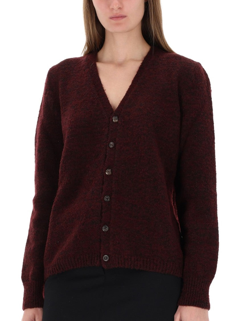 Maison Margiela Textured Knit V-Neck Cardigan