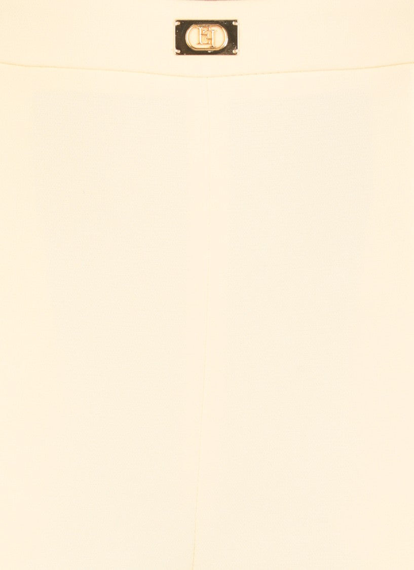 Elisabetta Franchi Yellow Crepe Pants