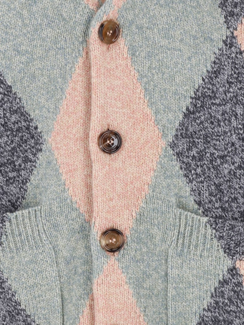 Valentino Multicolor Rhombelle Wool Cardigan