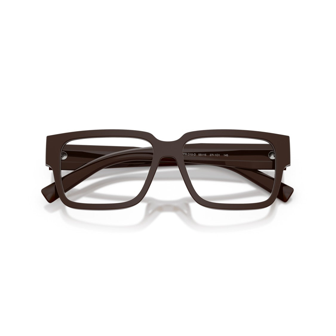 Prada 0Pr D10vd Brown Rectangular Acetate Frame Eyeglasses