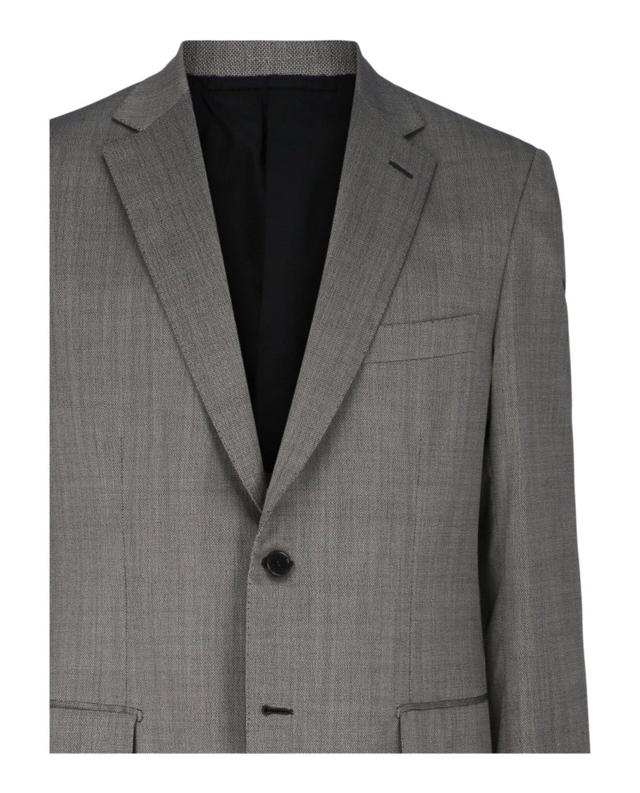 Brioni Single-Breasted Blazer With Notched Lapels And Textured Fabric
