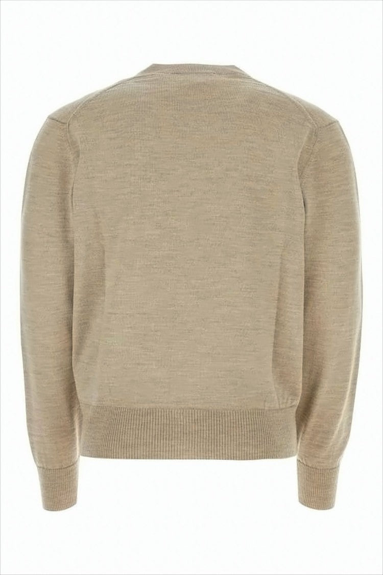 Ami Paris Cropped Wool Cardigan With V-Neckline
