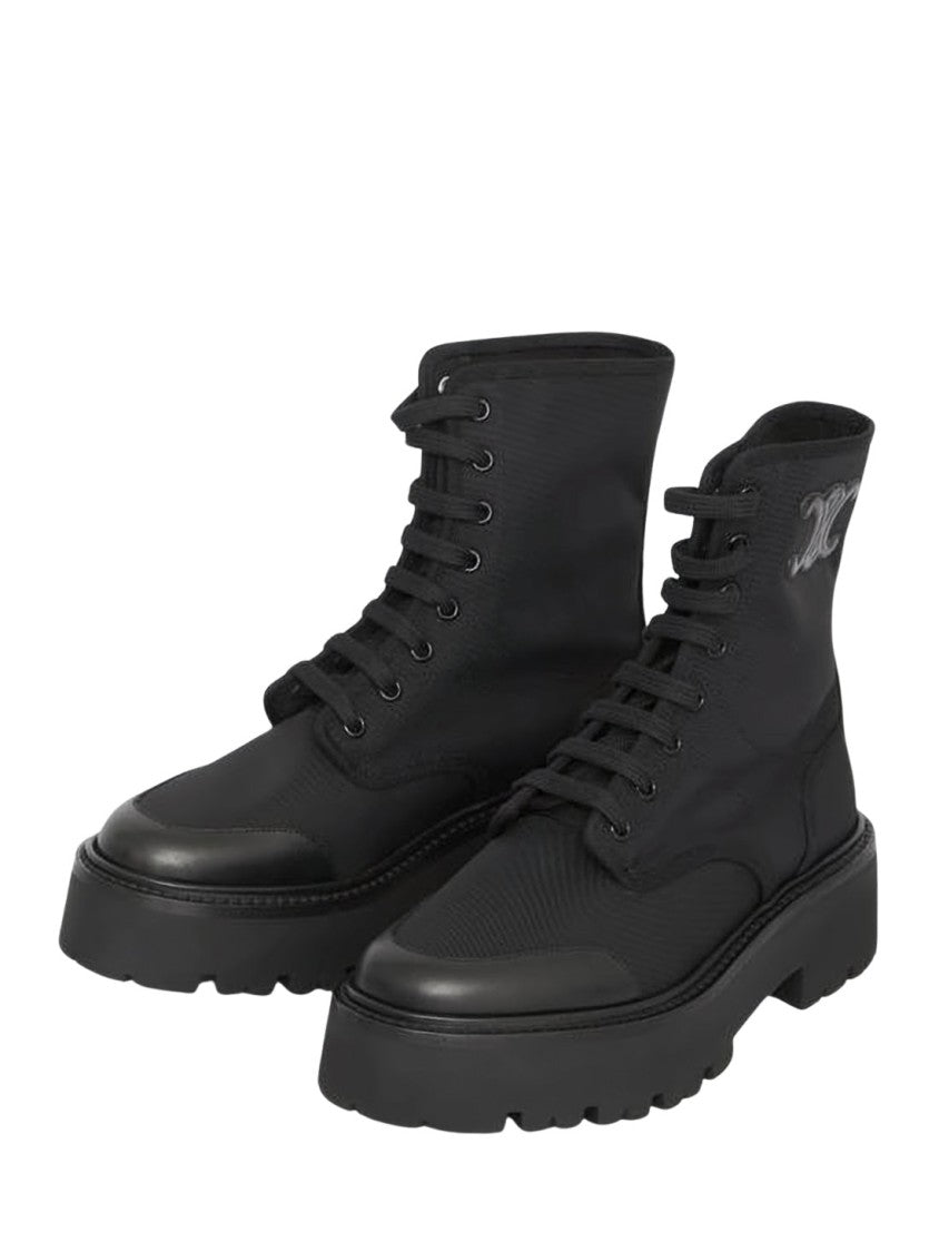 Celine High-Top Lace-Up Boots With Chunky Rubber Sole