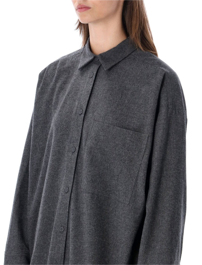 By Malene Birger Grey Derris Textured Flannel Casual Shirt