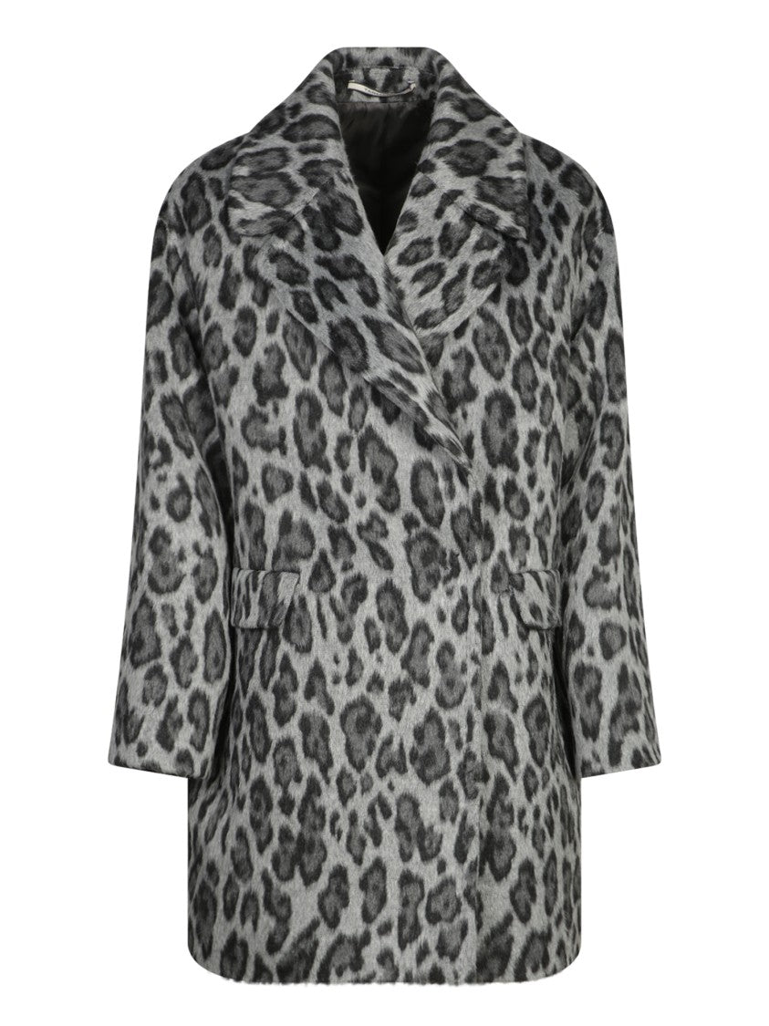 Tagliatore Coat Featuring Grey Animal Print