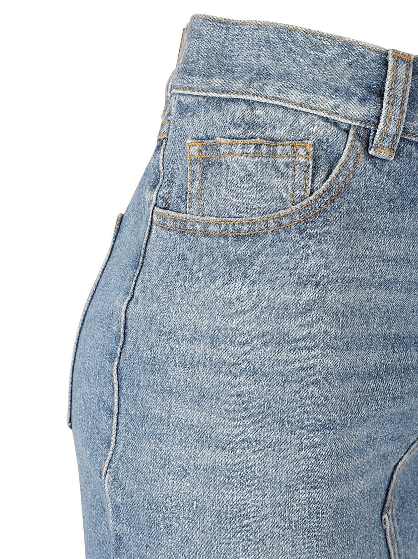 Chloé Asymmetrical Hem Denim Skirt