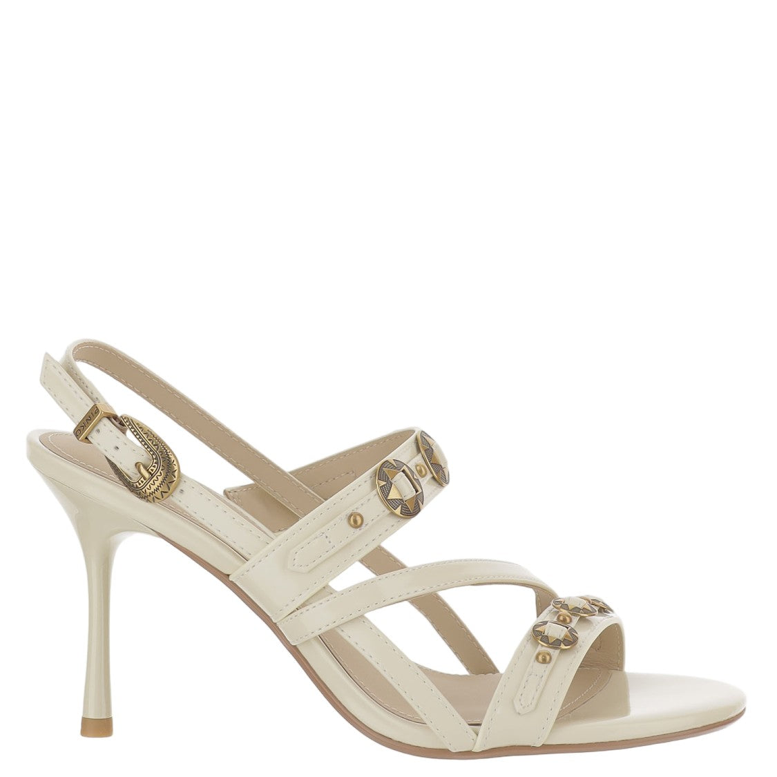 Pinko High-Heeled Sandals With Gold Detailing