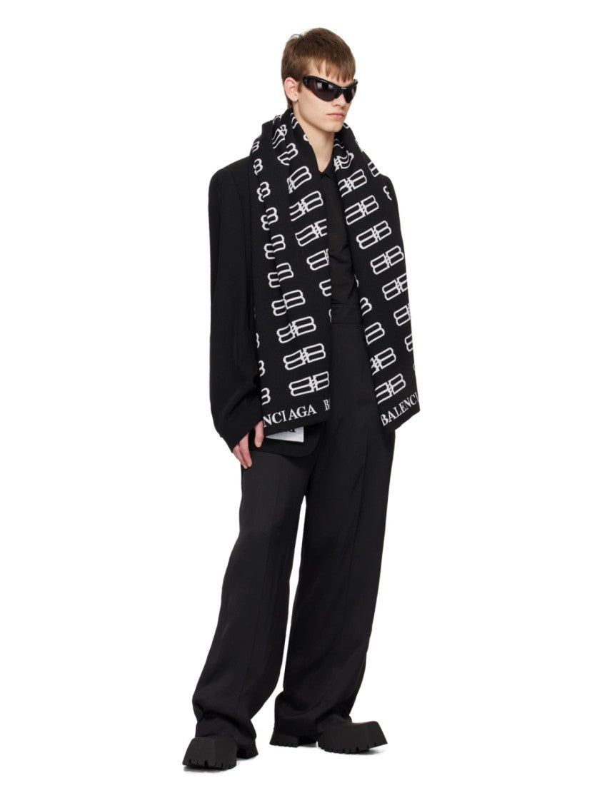 Balenciaga Bb Monogram Logo Blanket Scarf