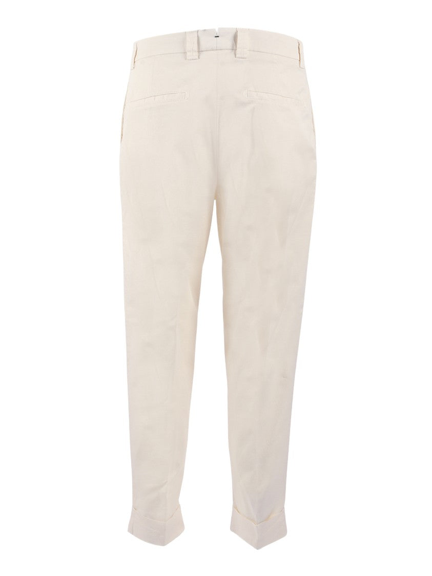 Berwich Panna Chiaia Front Pleat Straight-Leg Pants