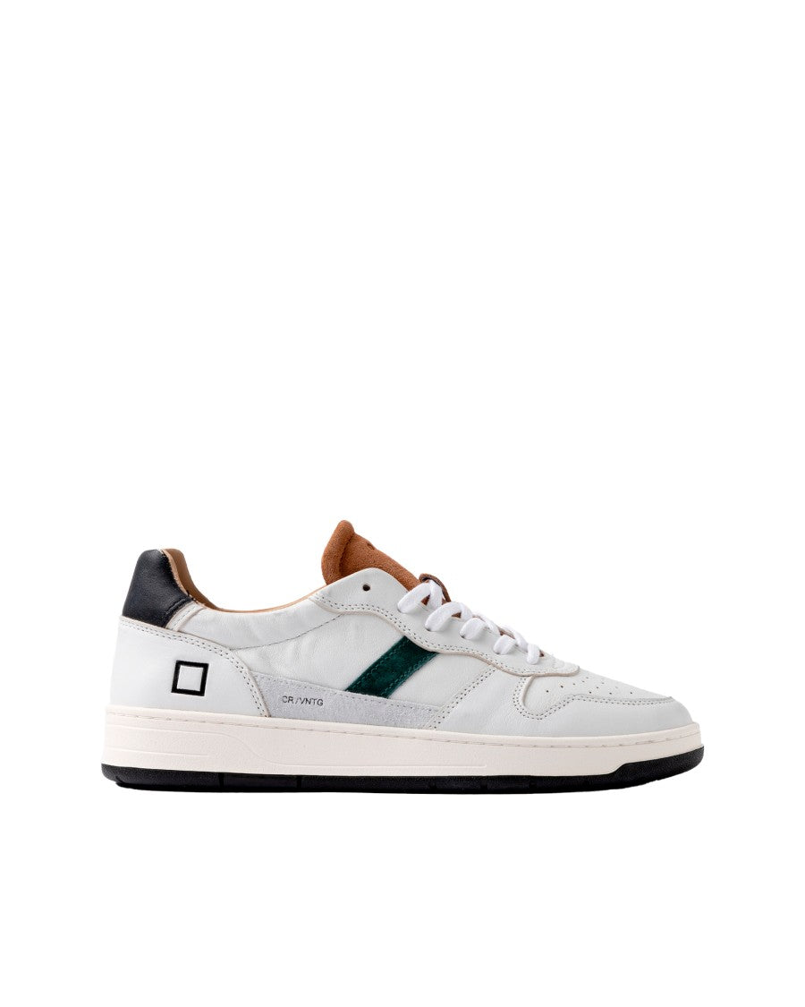 D.A.T.E Court 2.0 Vintage White-Leather Sneaker