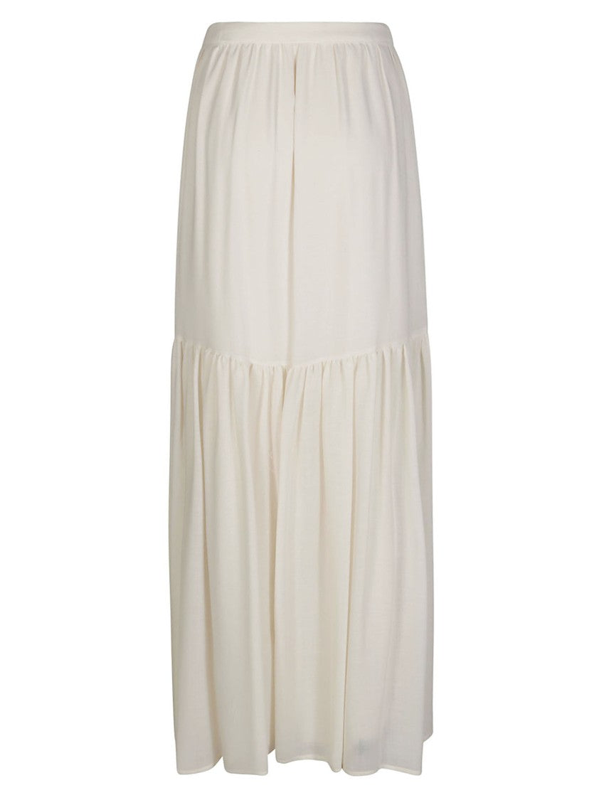Max Mara Flowing Tiered Maxi Skirt With Elastic Waistband
