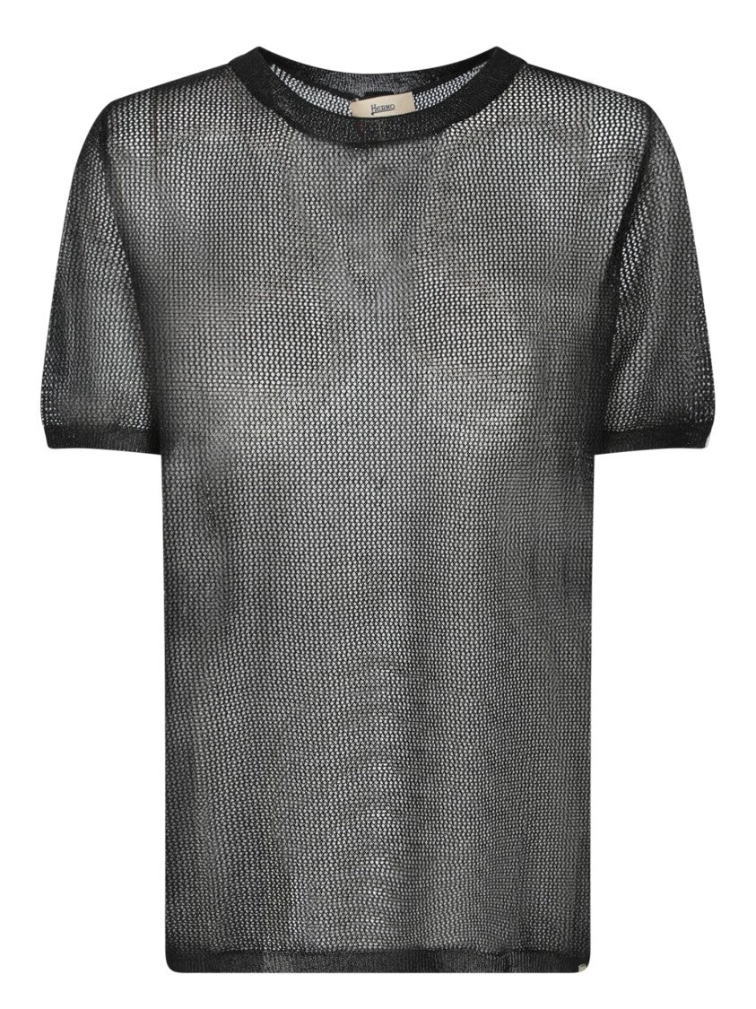 Herno Refined Black Knitwear With Round Neckline