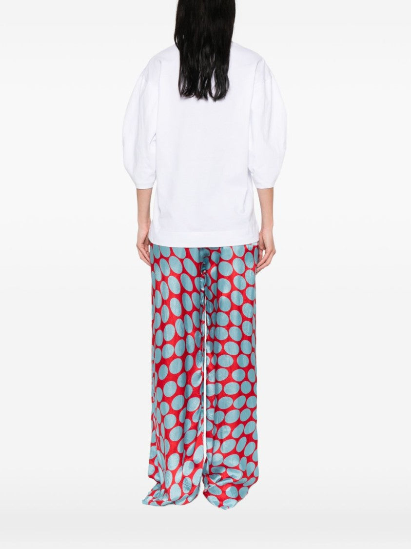 Dries Van Noten Boxy White T-Shirt With Puffed Sleeves