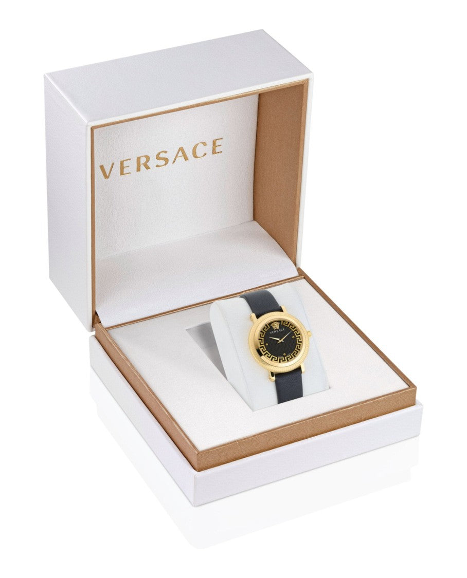 Versace Greca Flourish Leather Watch