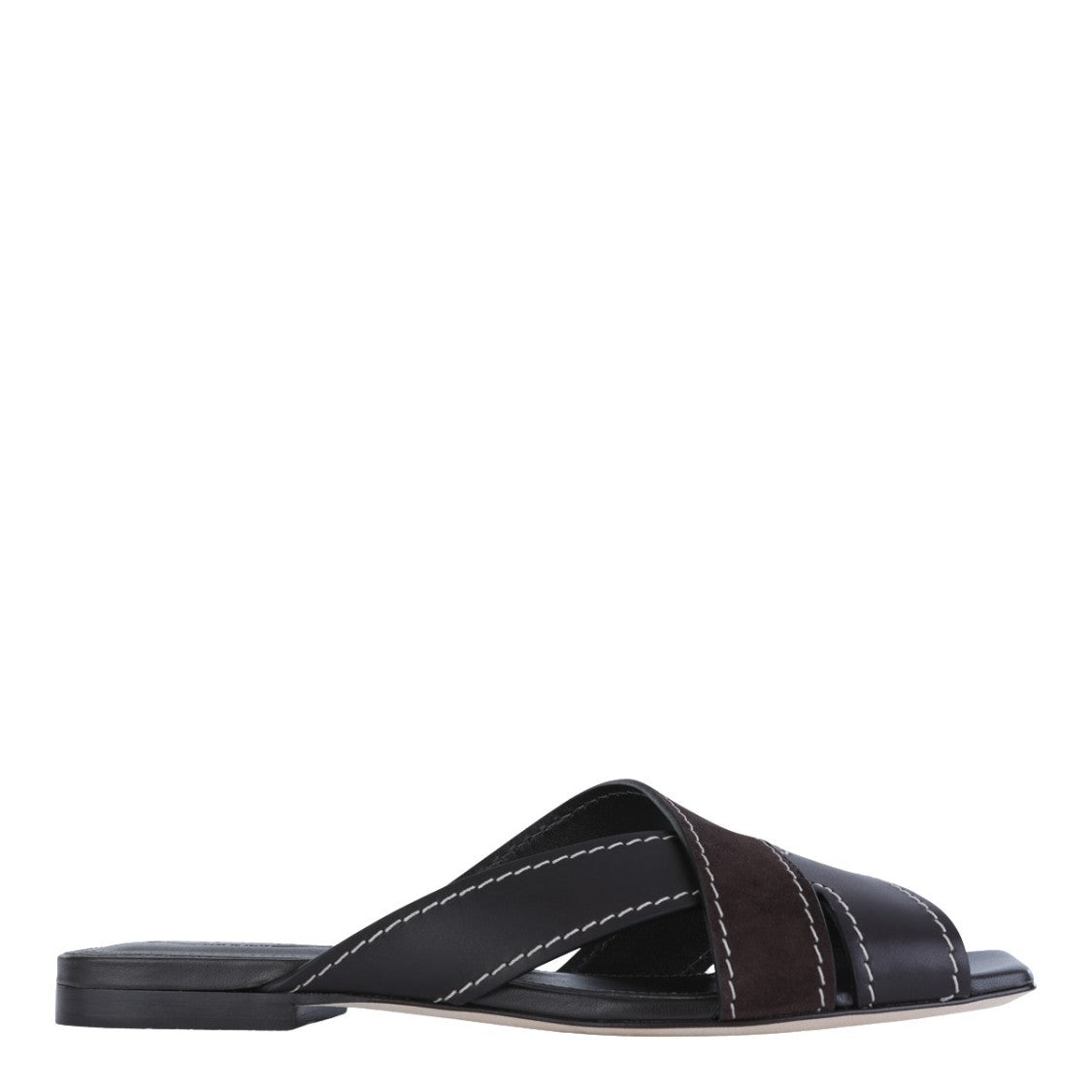 Tod's Slip-On Black Flats With Overlapping Smooth