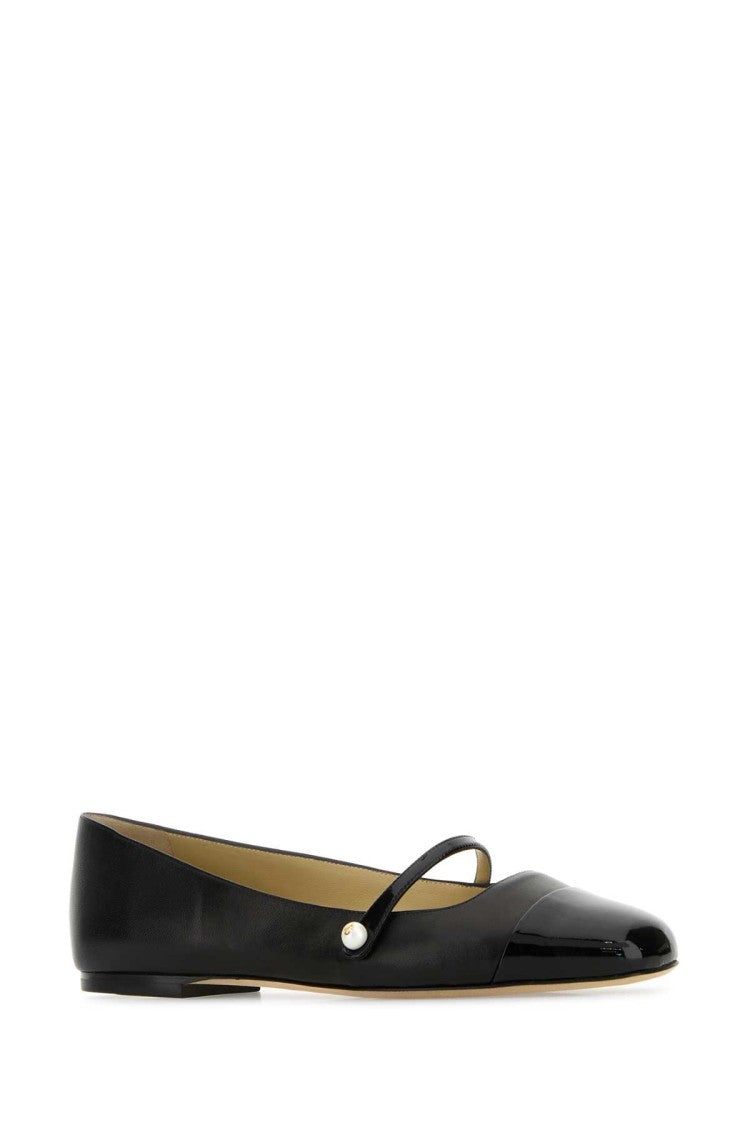 Jimmy Choo Black Nappa Leather Ballerinas