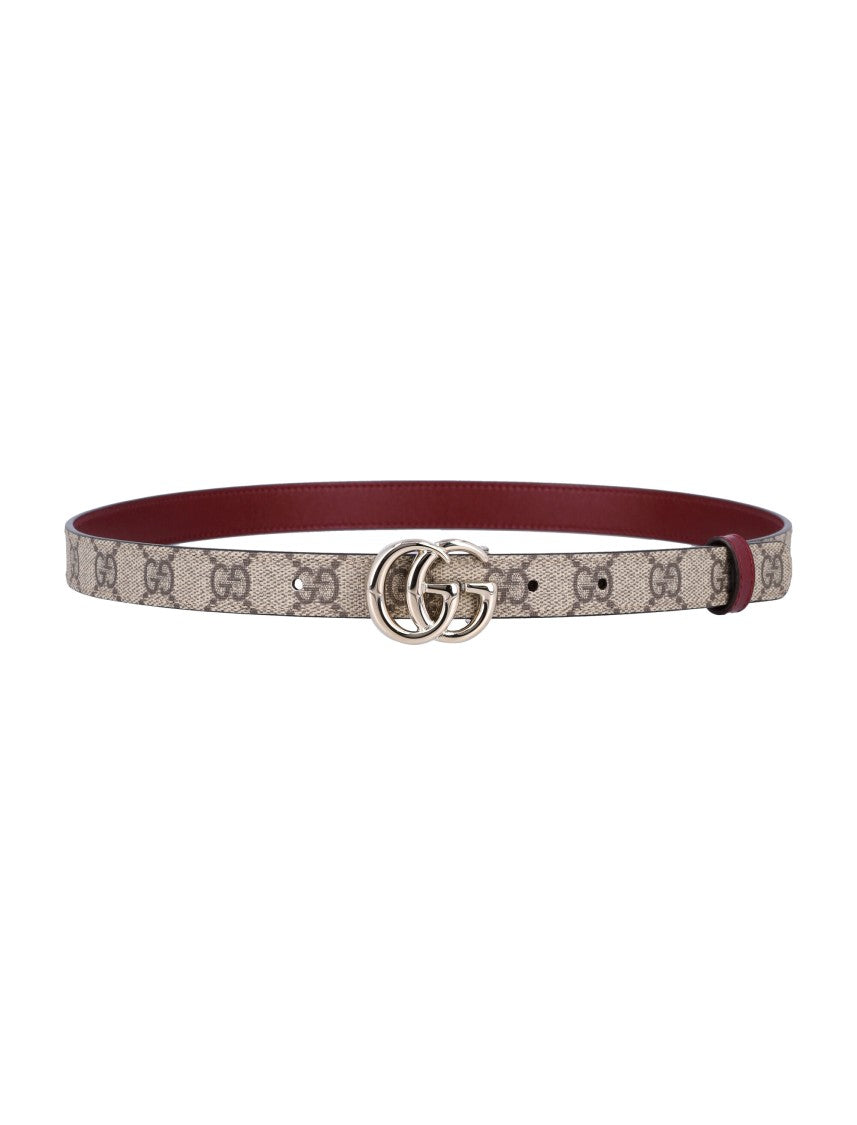 Gucci Reversible Gg Marmont Thin Belt With Dual-Sided Design And Iconic Buckle
