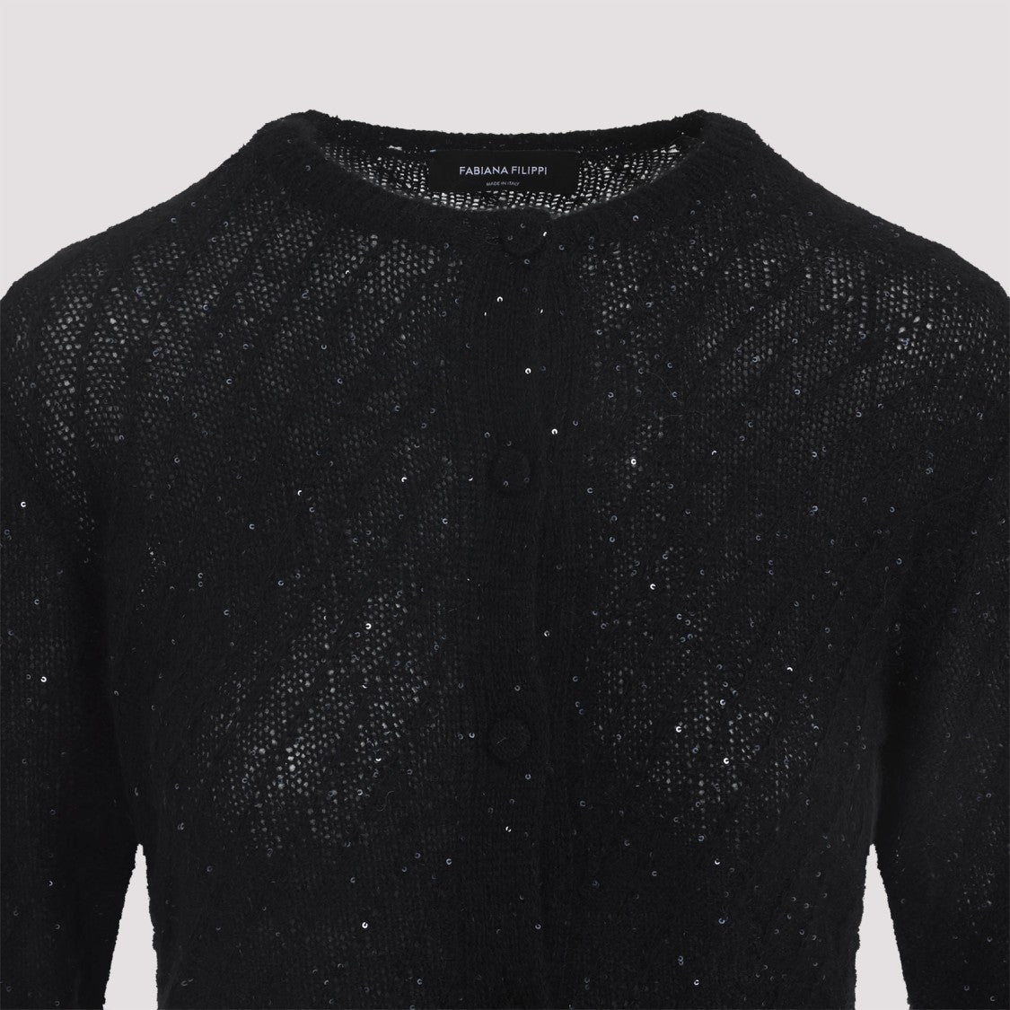Fabiana Filippi Black Virgin Wool Cardigan