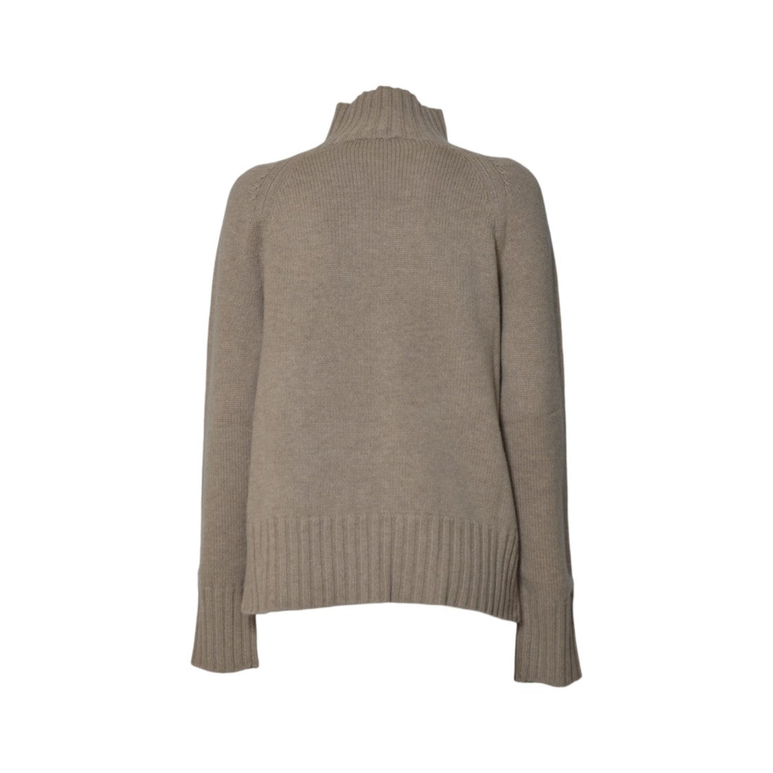 Max Mara High Ribbed Turtleneck Sweater With Extended Cuffs