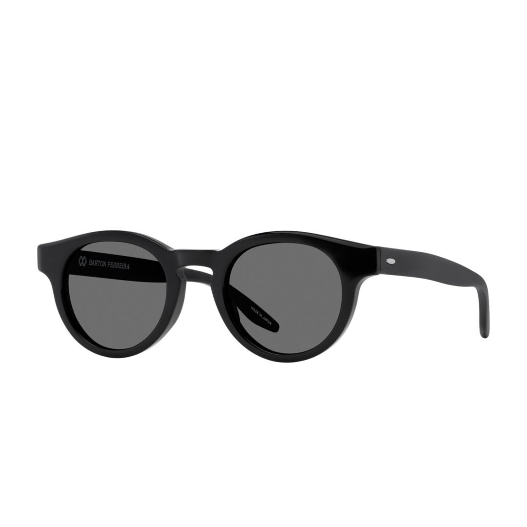 Barton Perreira Black Oxford Round Sunglasses