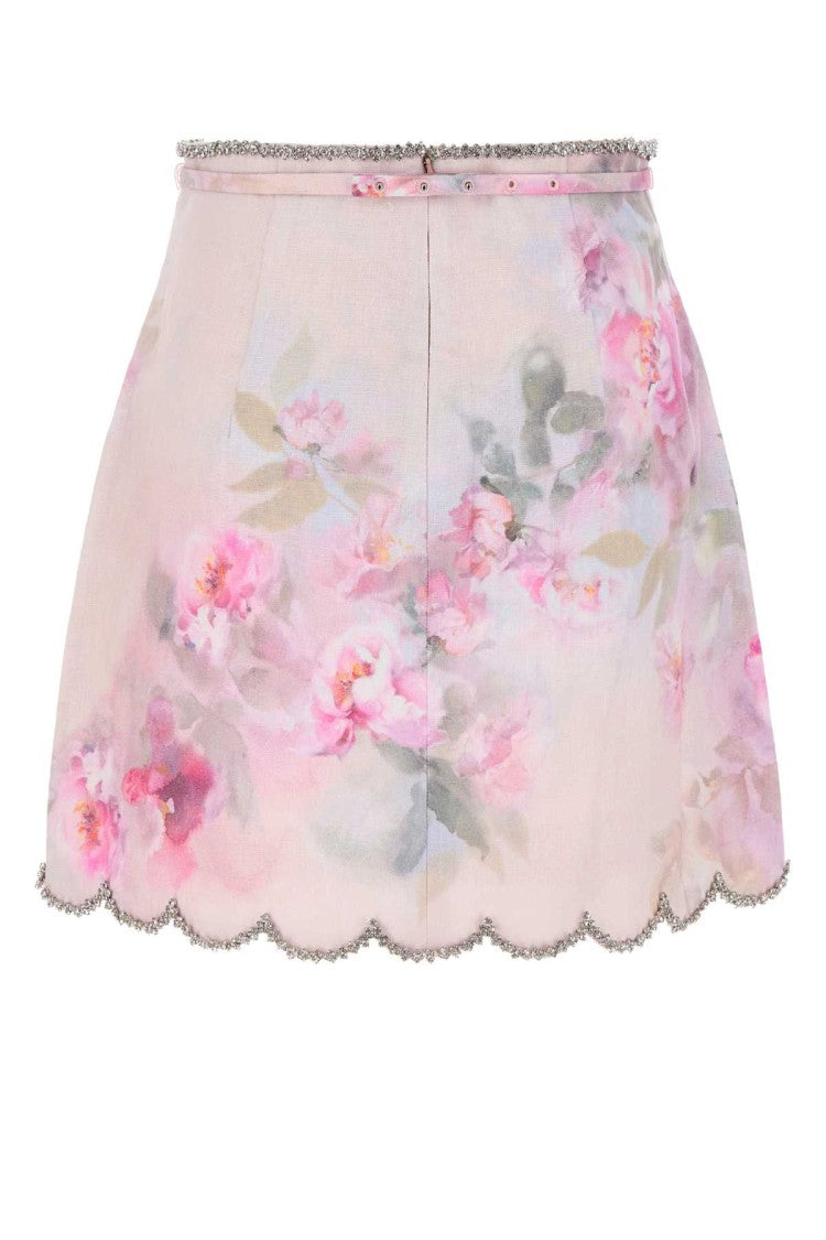 Zimmermann Printed Linen Crush Mini Skirt