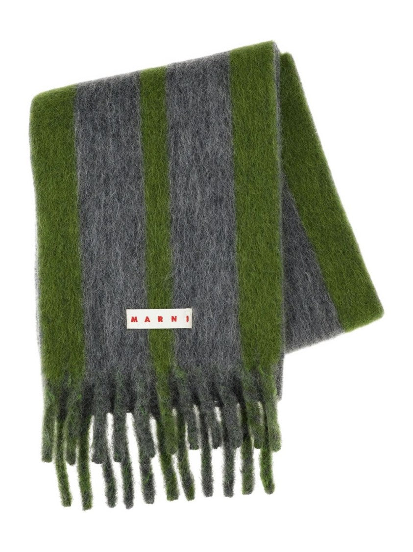 Marni Contrasting Double Stripe Rectangular Scarf