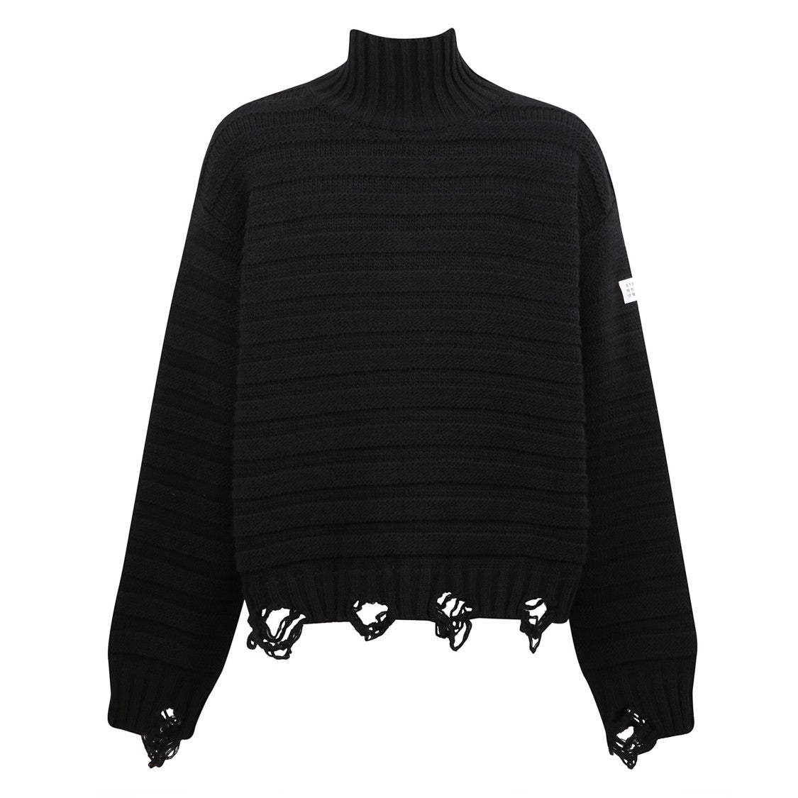 Mm6 By Maison Margiela Frayed Turtleneck Sweater