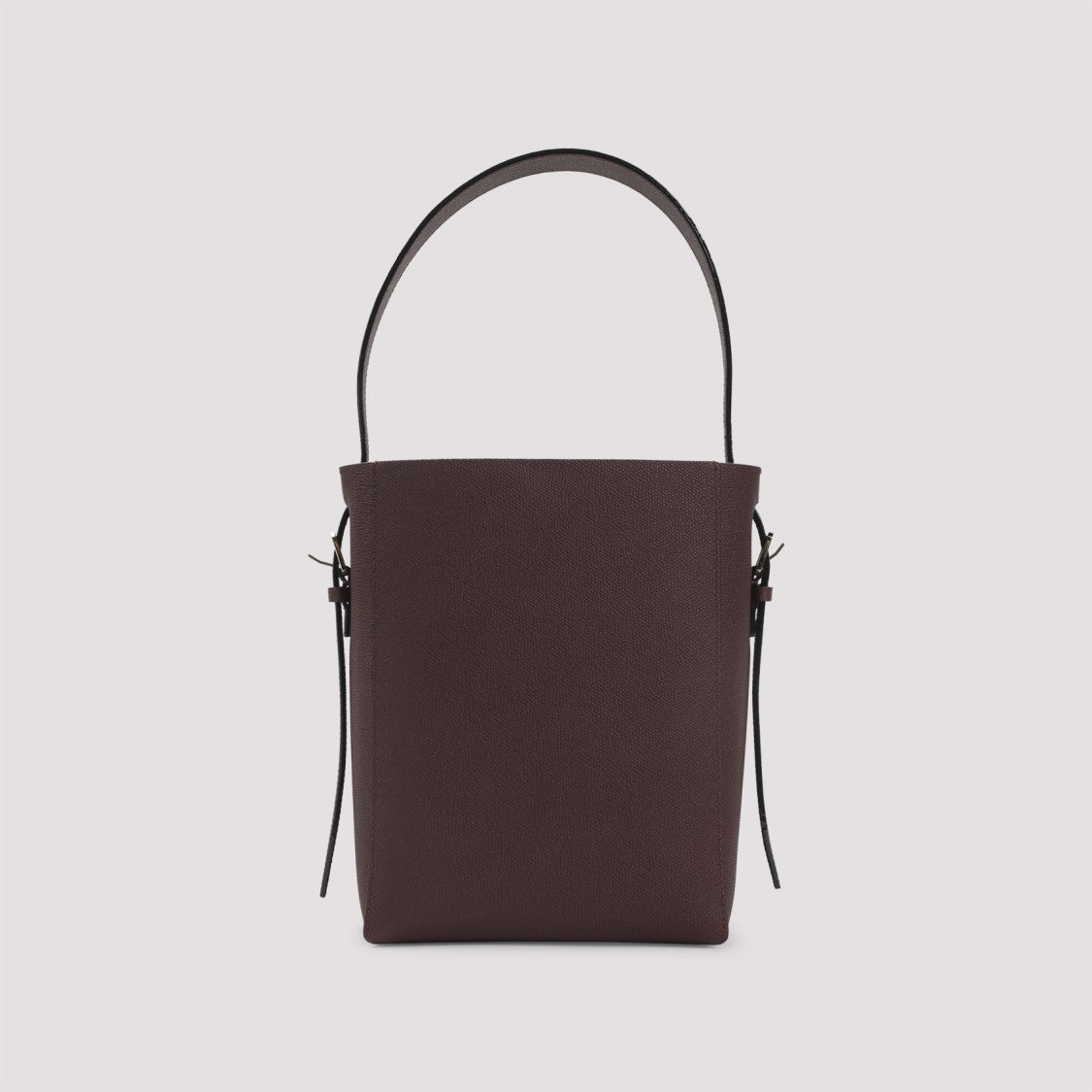 Valextra Structured Burgundy Calf Leather Bucket Bag